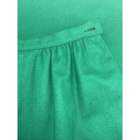 Vintage Pendleton Skirt Womens 10 Green Wool Pockets Midi Modest Preppy - Picture 3 of 7